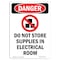 Signmission Safety Sign, OSHA Danger, 10" Height, Aluminum, Do Not Store Supplies, Portrait OS-DS-A-710-V-2187 - alternate 1